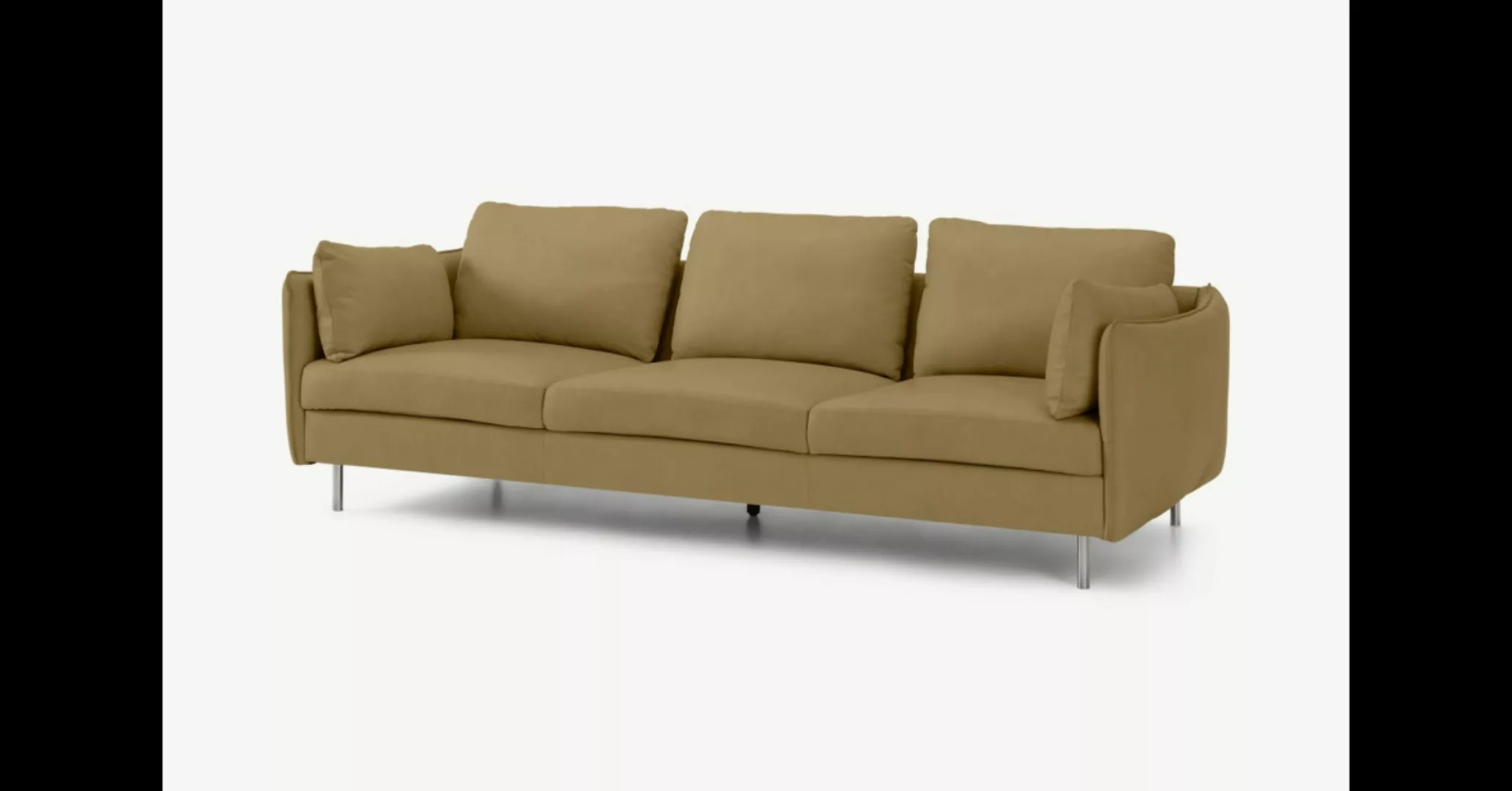 Vento 3-Sitzer Sofa, Leder in Blassbraun - MADE.com günstig online kaufen