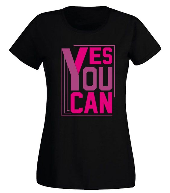 G-graphics T-Shirt Damen T-Shirt - Yes you can Slim-fit-Shirt, mit Frontpri günstig online kaufen