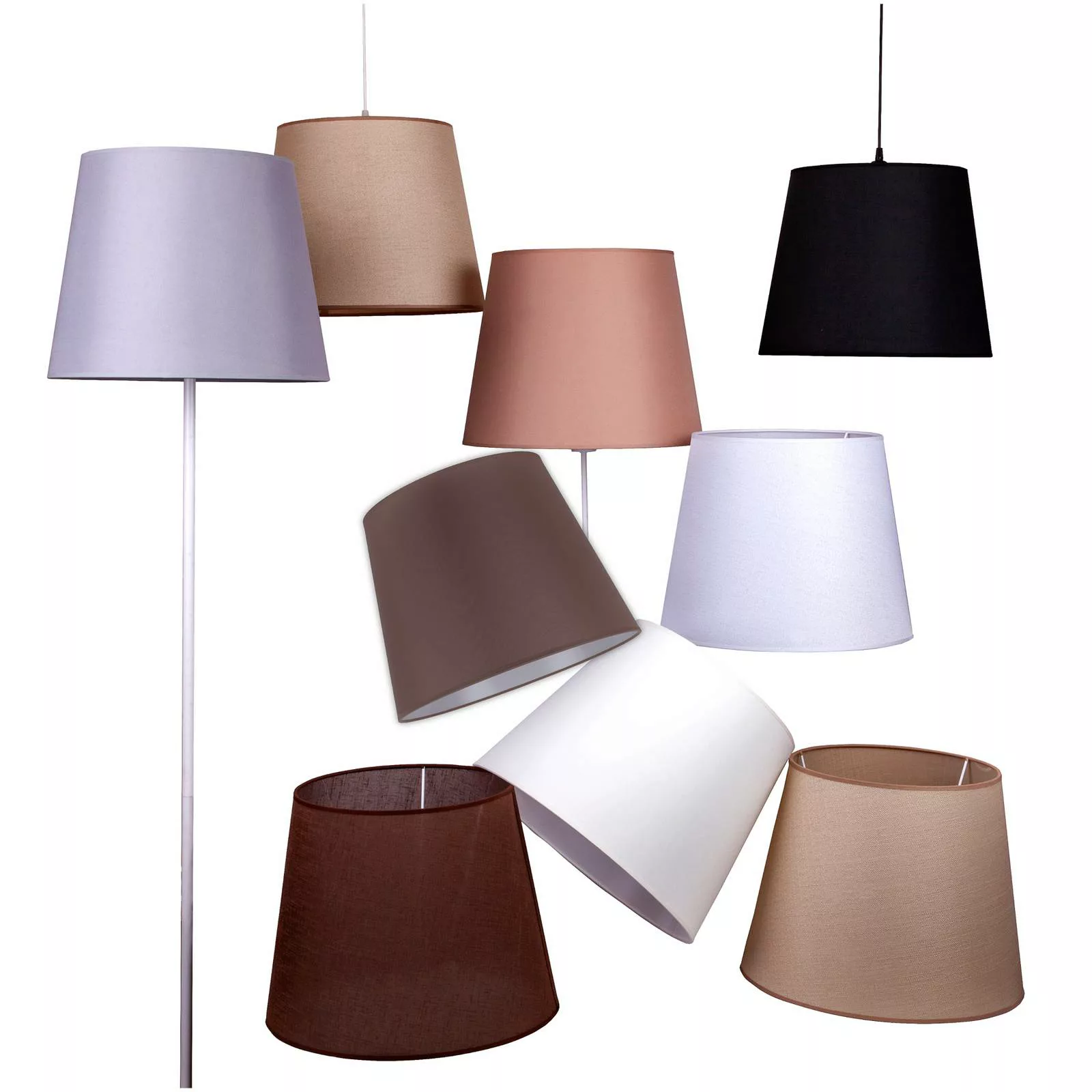 Lampenschirm Classic L Stehlampen, veroni beige günstig online kaufen