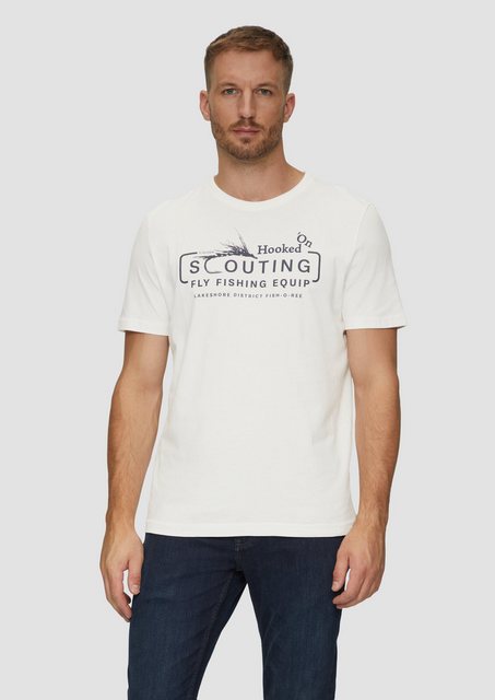 s.Oliver Kurzarmshirt Baumwollshirt mit Frontprint Artwork günstig online kaufen