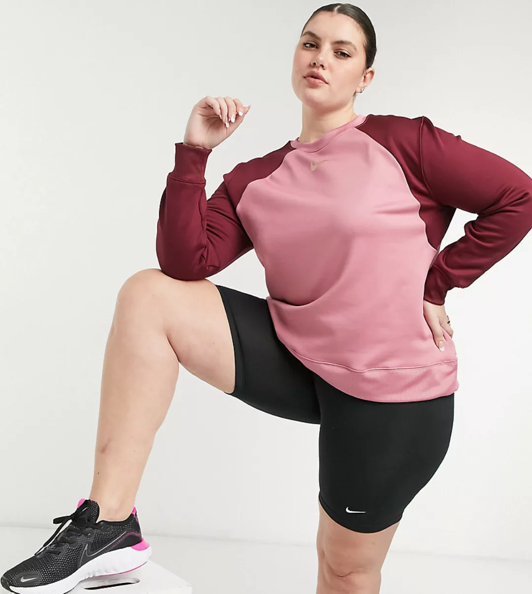 Nike Training Plus – Sweatshirt mit Rundhalsausschnitt in Rosa mit Thermo-F günstig online kaufen