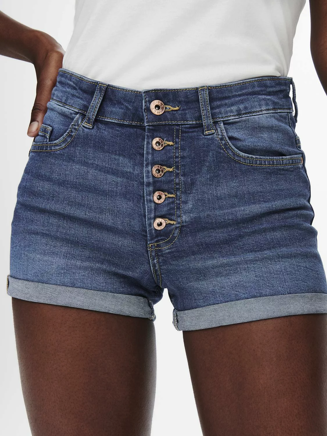 ONLY Jeansshorts "ONLHUSH HW BUTTON SHORTS DNM PIM" günstig online kaufen