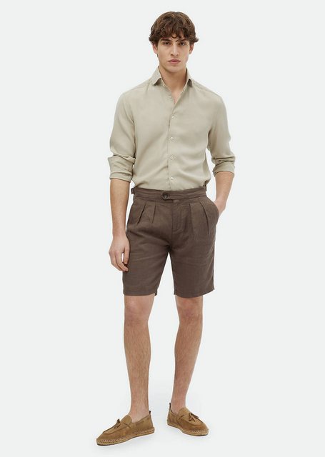 RAMSEY Shorts Gewebte Carrot Fit Lässige Bermuda aus 100 % Leinen günstig online kaufen