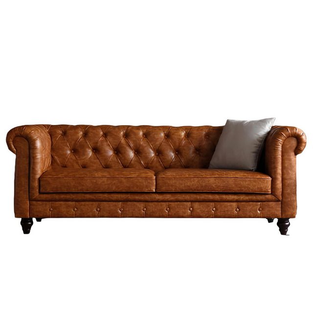 Xlmoebel Chesterfield-Sofa Neu Chesterfield Ledersofa mit Polsterdesign Lux günstig online kaufen