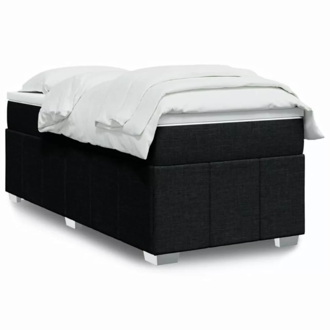 vidaXL Boxspringbett, Boxspringbett mit Matratze Schwarz 80x200 cm Stoff günstig online kaufen