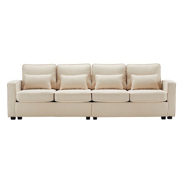 Sweiko Sofa 4-Sitzer-Sofa aus Leinenstoff, Viersitzer-Sofa mit Armlehnentas günstig online kaufen