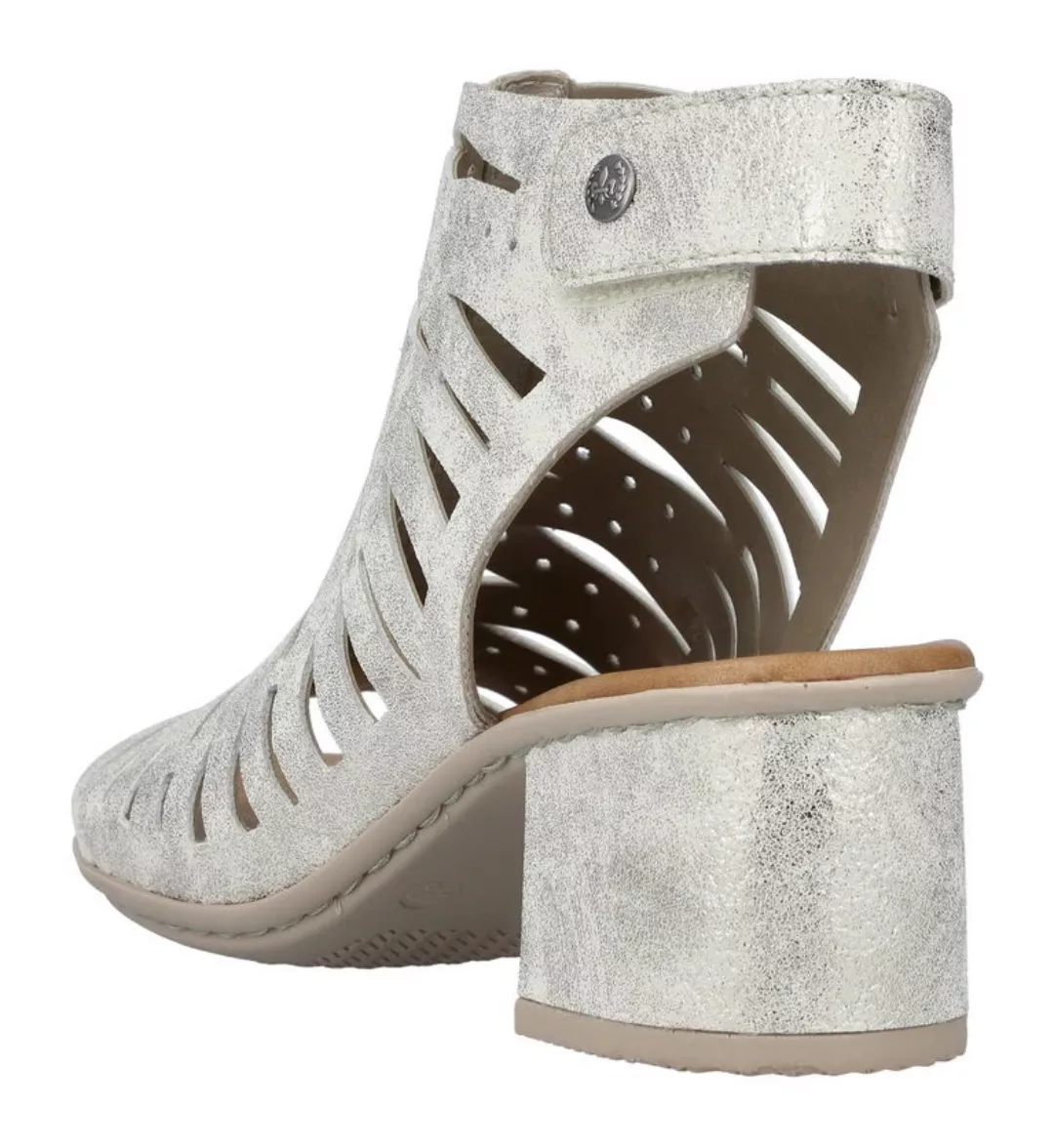 Rieker Sandalette, Sommerschuh, Sandale, Blockabsatz, im Metallic-Look günstig online kaufen