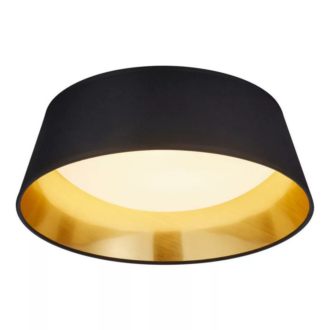 Schwarz-goldene Textil-Deckenlampe Ponts m. LEDs günstig online kaufen