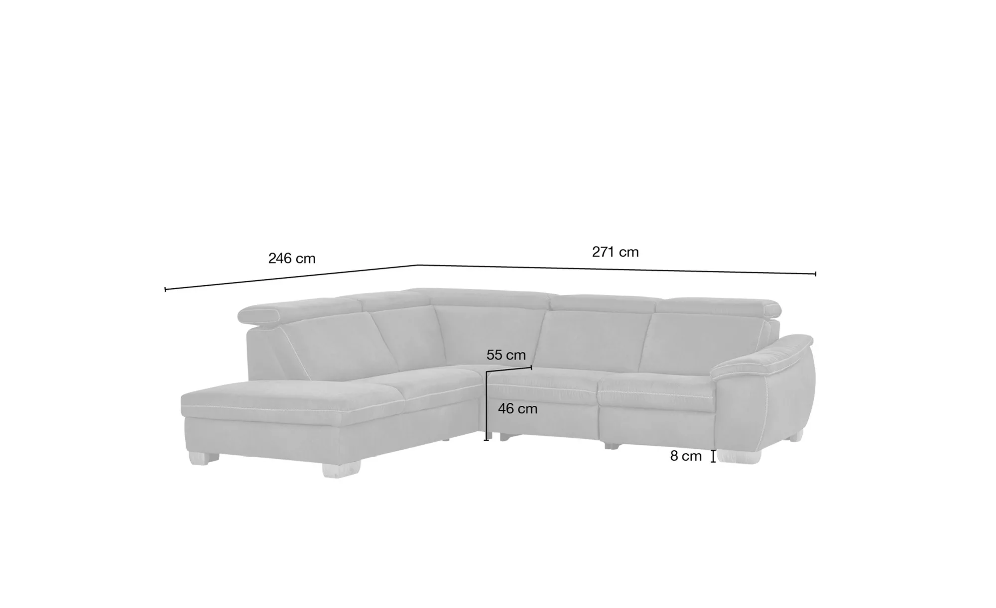 meinSofa Ecksofa  Litos ¦ braun ¦ Maße (cm): B: 271 H: 85 T: 246 Polstermöb günstig online kaufen