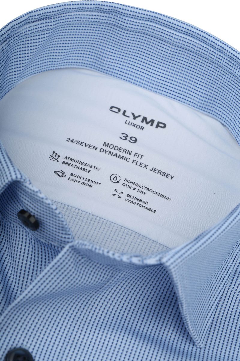 OLYMP Luxor Hemd 24/Seven Druck Blau - Größe 40 günstig online kaufen