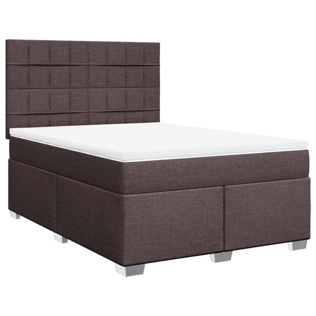 vidaXL Bett Boxspringbett mit Matratze Dunkelbraun 140x190 cm Stoff günstig online kaufen