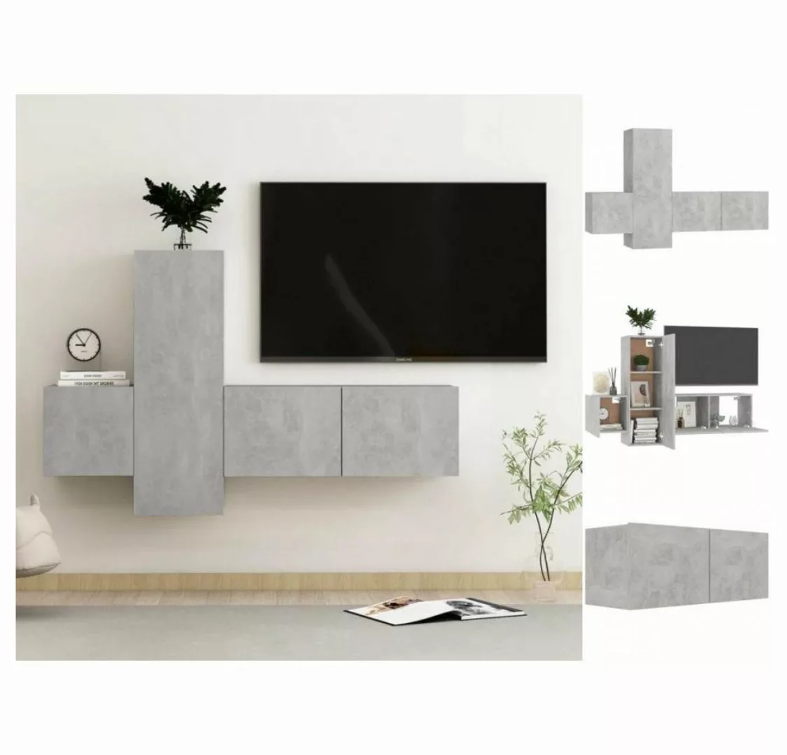 vidaXL TV-Schrank 3-tlg TV-Schrank-Set Betongrau Spanplatte günstig online kaufen