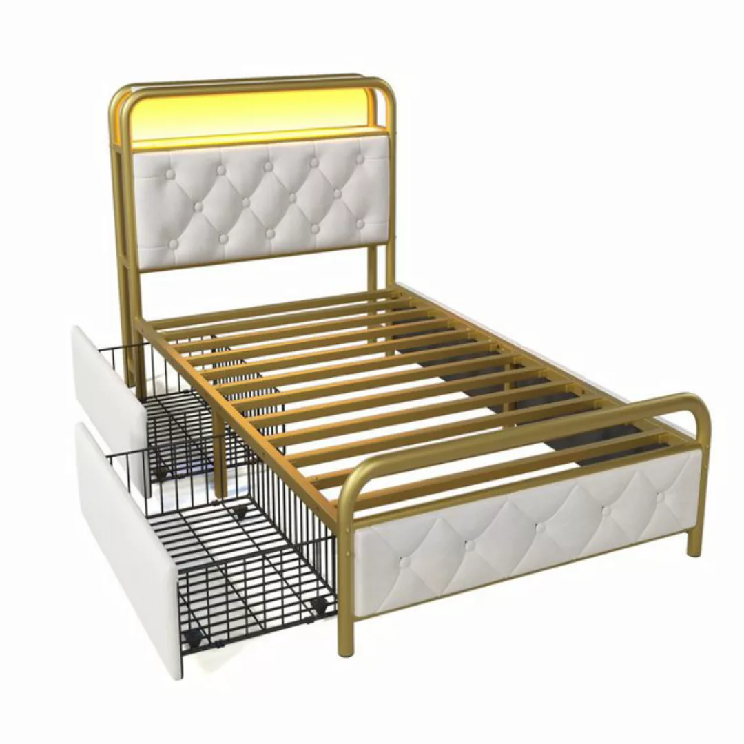 Gotagee Polsterbett Einzelbett Metallbett Jugendbett Funktionsbett mit Matr günstig online kaufen