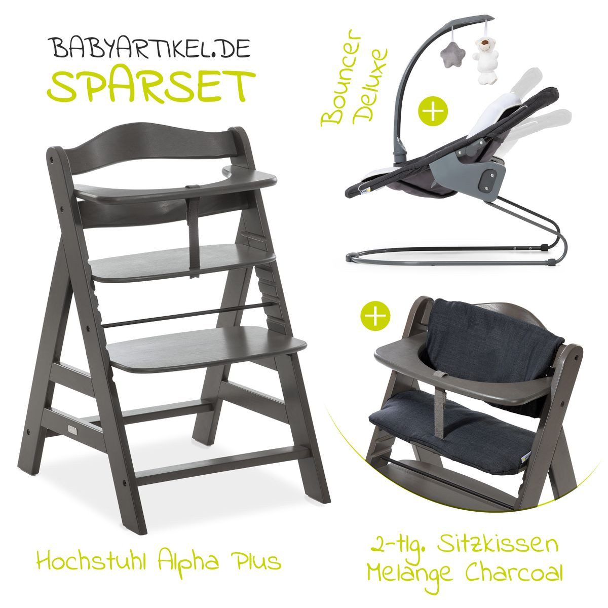 Hauck Hochstuhl Alpha Plus Charcoal - günstig online kaufen