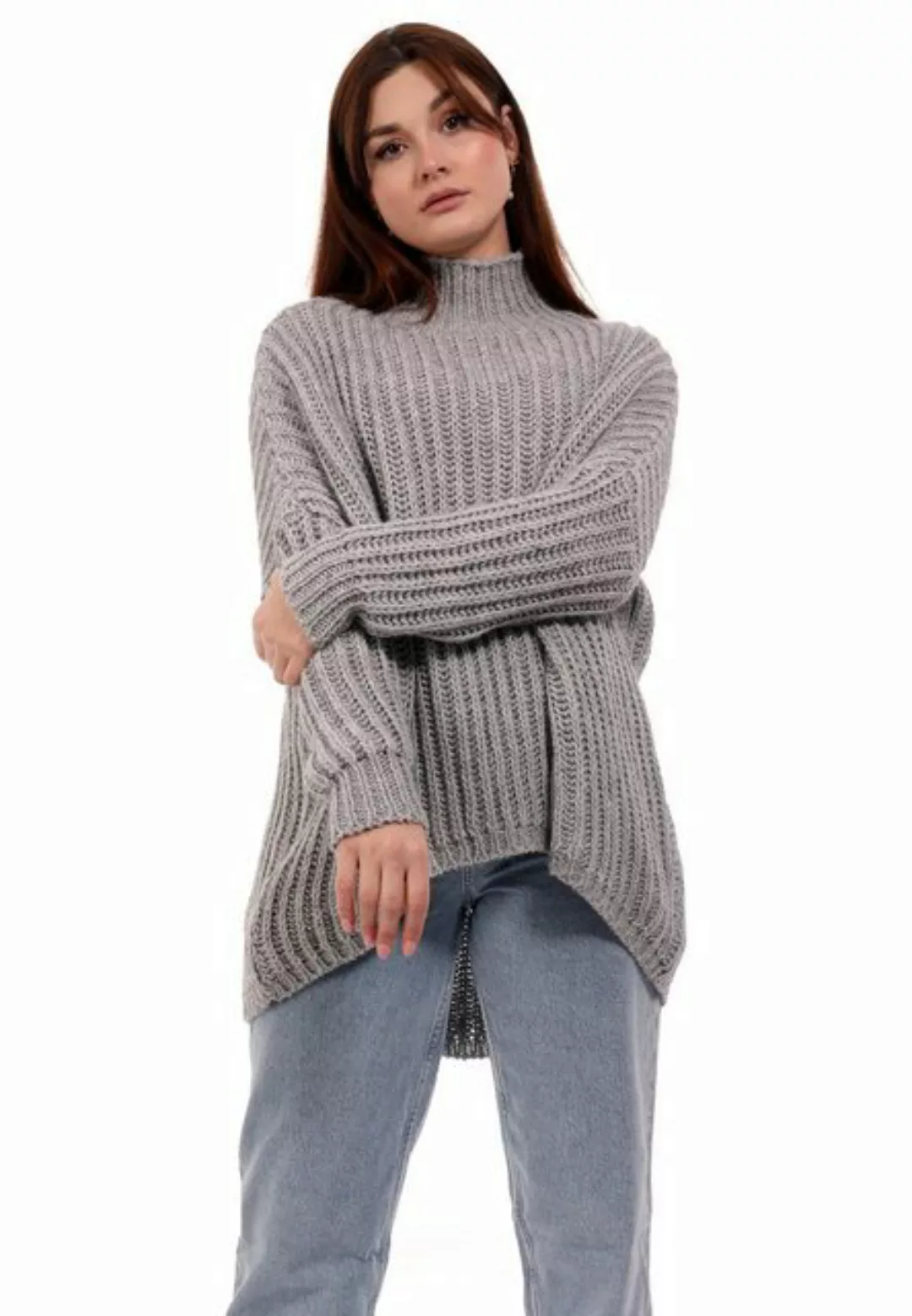 YC Fashion & Style Longpullover Oversized Pullover Grobstrick Vokuhila Swea günstig online kaufen