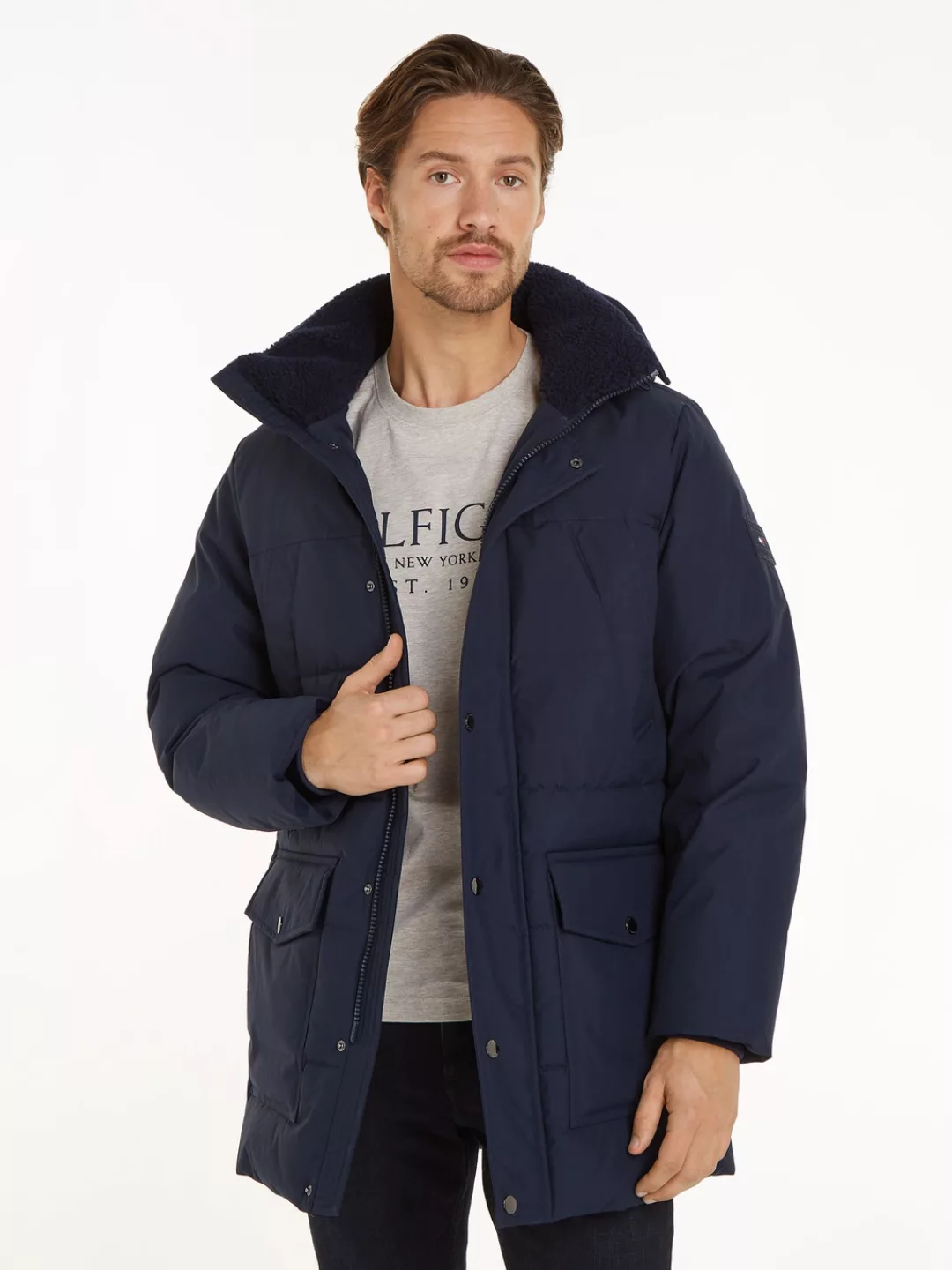 Tommy Hilfiger Parka "ROCKIE UTILITY PARKA", mit Kapuze, hoch geschlossen, günstig online kaufen