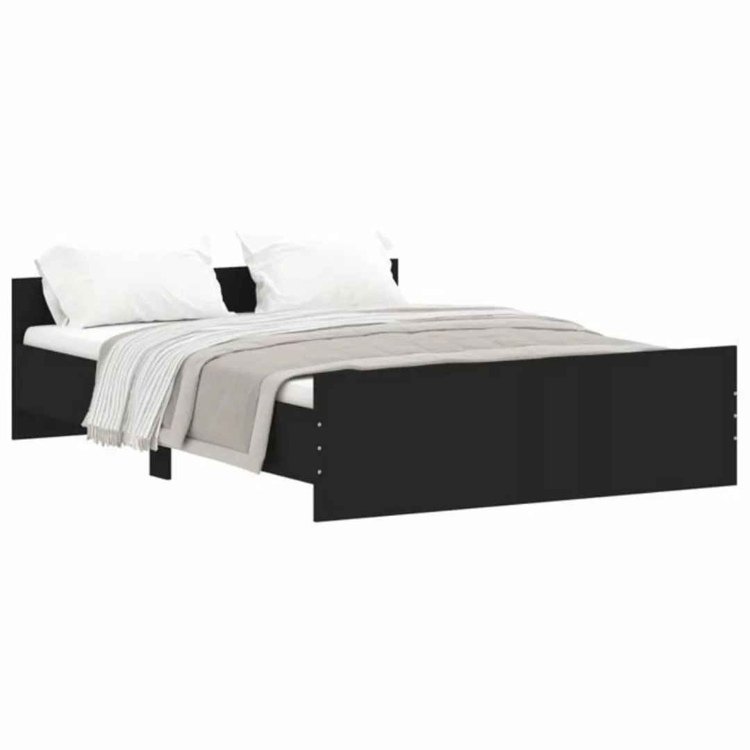 furnicato Bett Bettgestell mit Kopf- und Fußteil Schwarz 140x190 cm günstig online kaufen
