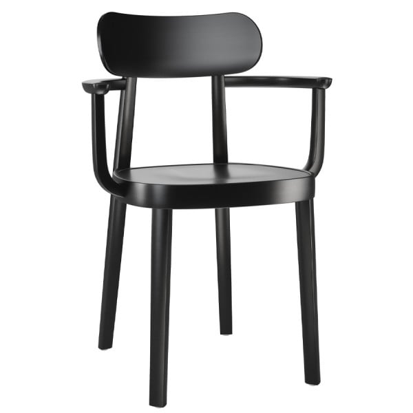 THONET 118 MF Holzstuhl mit Armlehnen | Muldensitz | Buche gebeizt schwarz günstig online kaufen