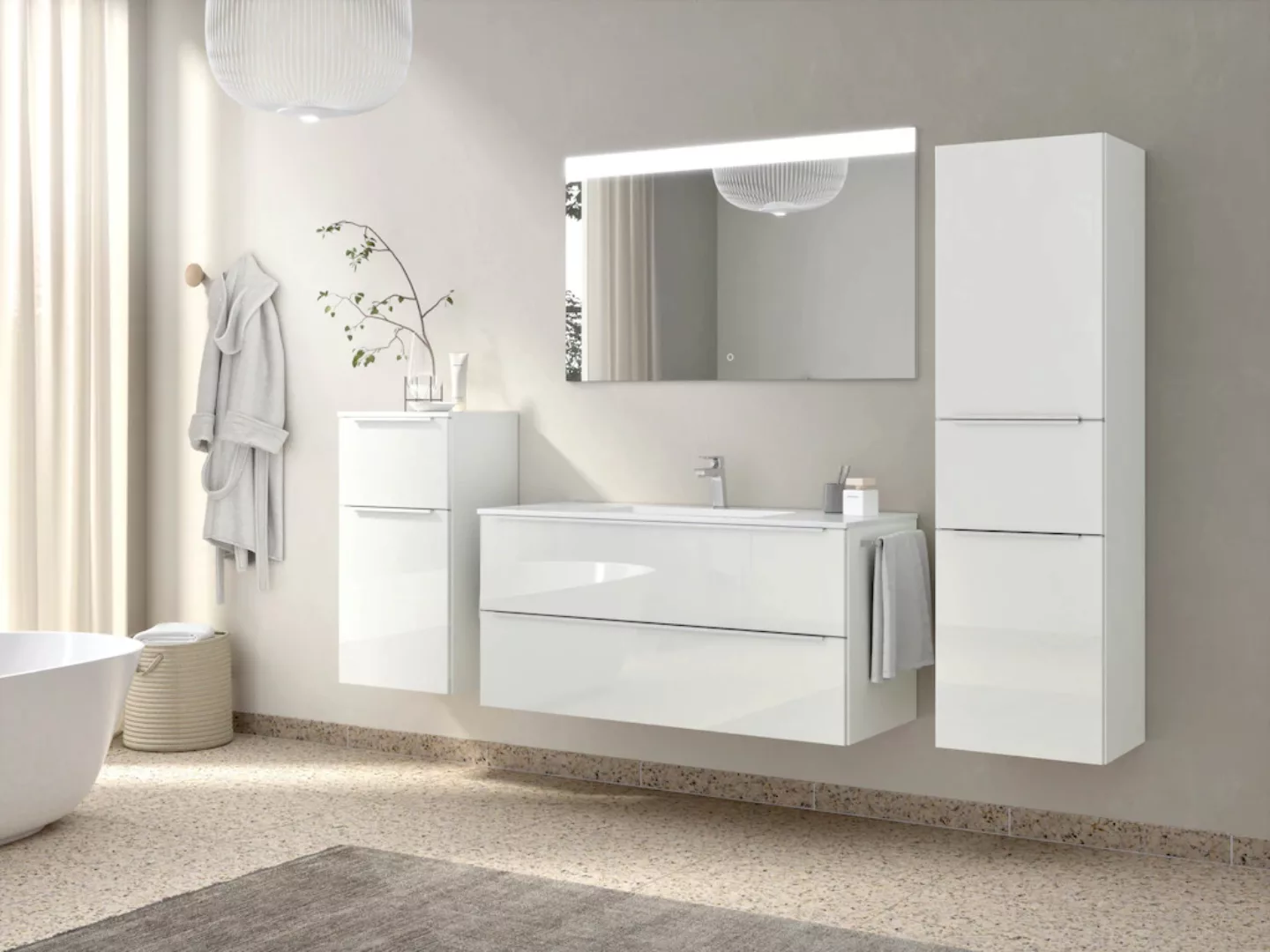 nobilia® Badmöbel-Set Levere, (4-St., vormontiert, mit günstig online kaufen