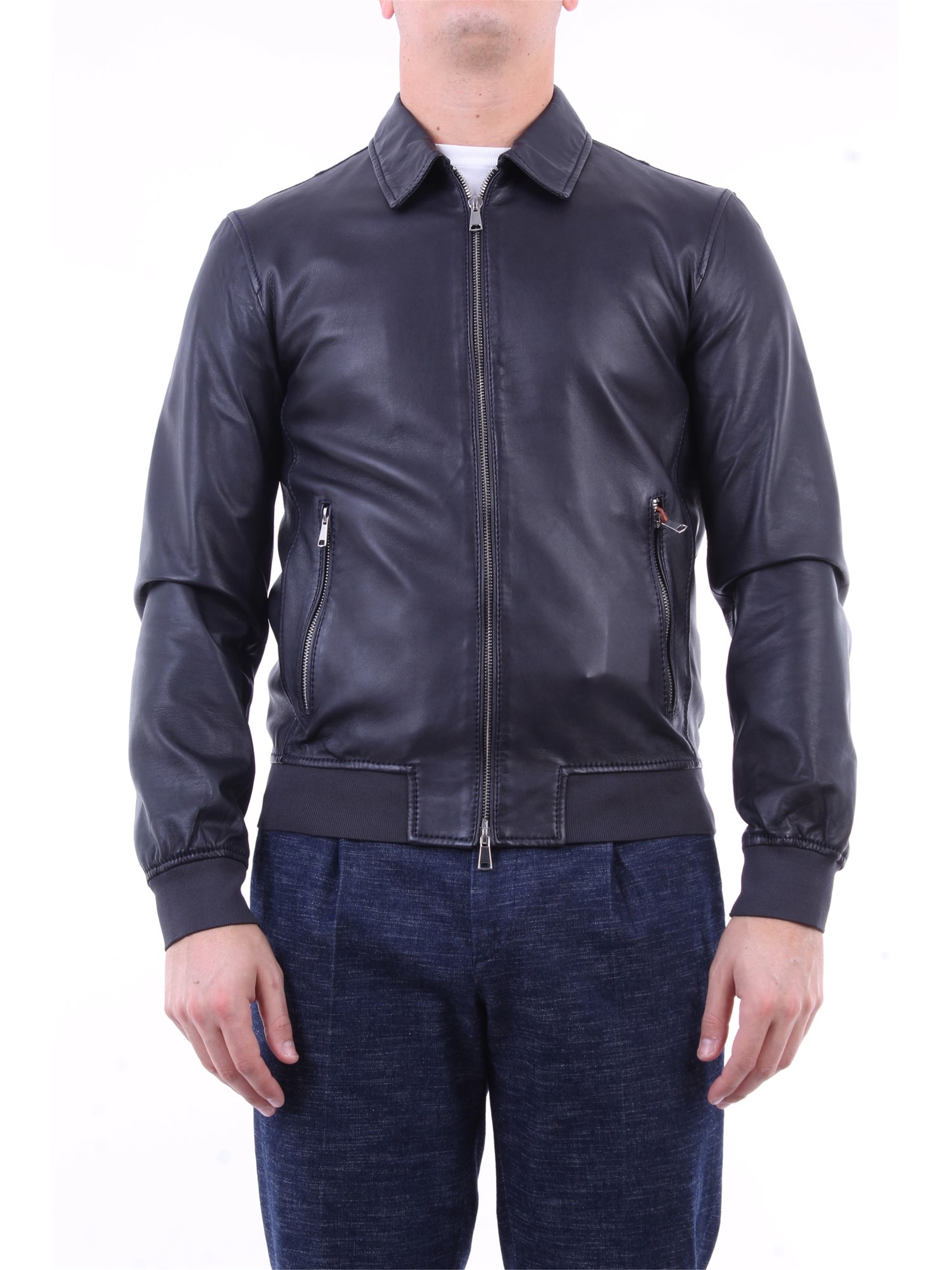 THE JACK LEATHERS Lederjacken Herren Mitternachtsblau günstig online kaufen