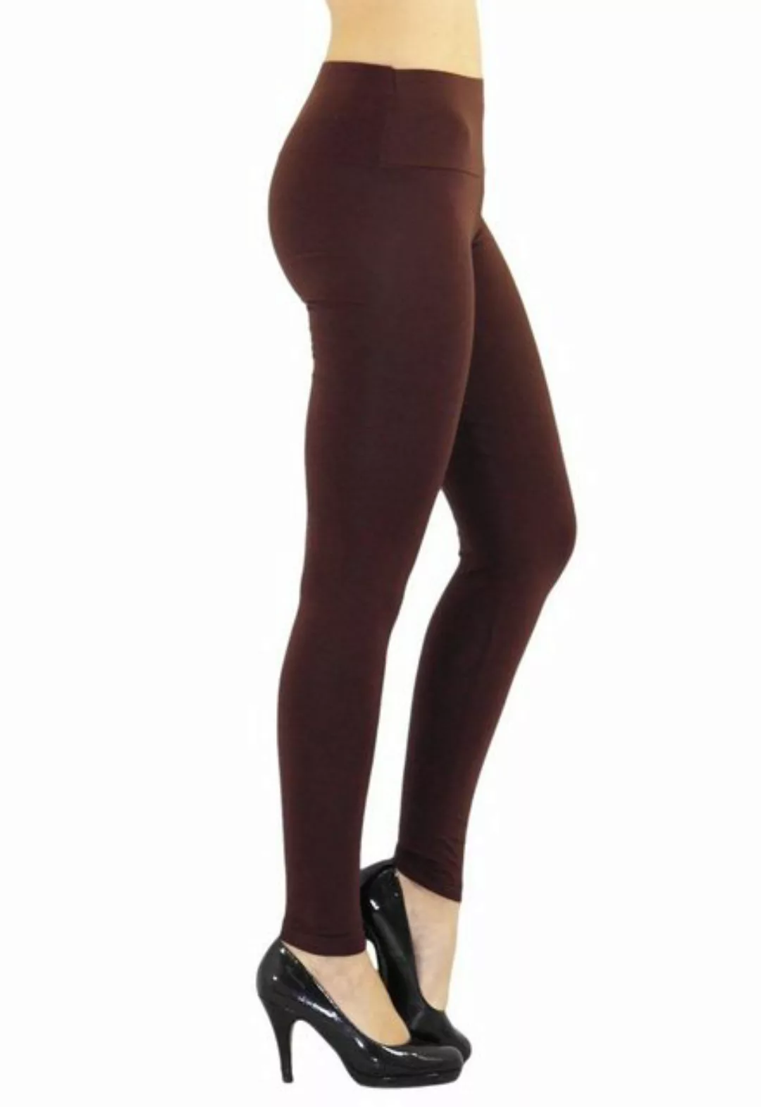 YESET Leggings Damen Leggings Leggins lang hoher Bund braun M (1-tlg) günstig online kaufen