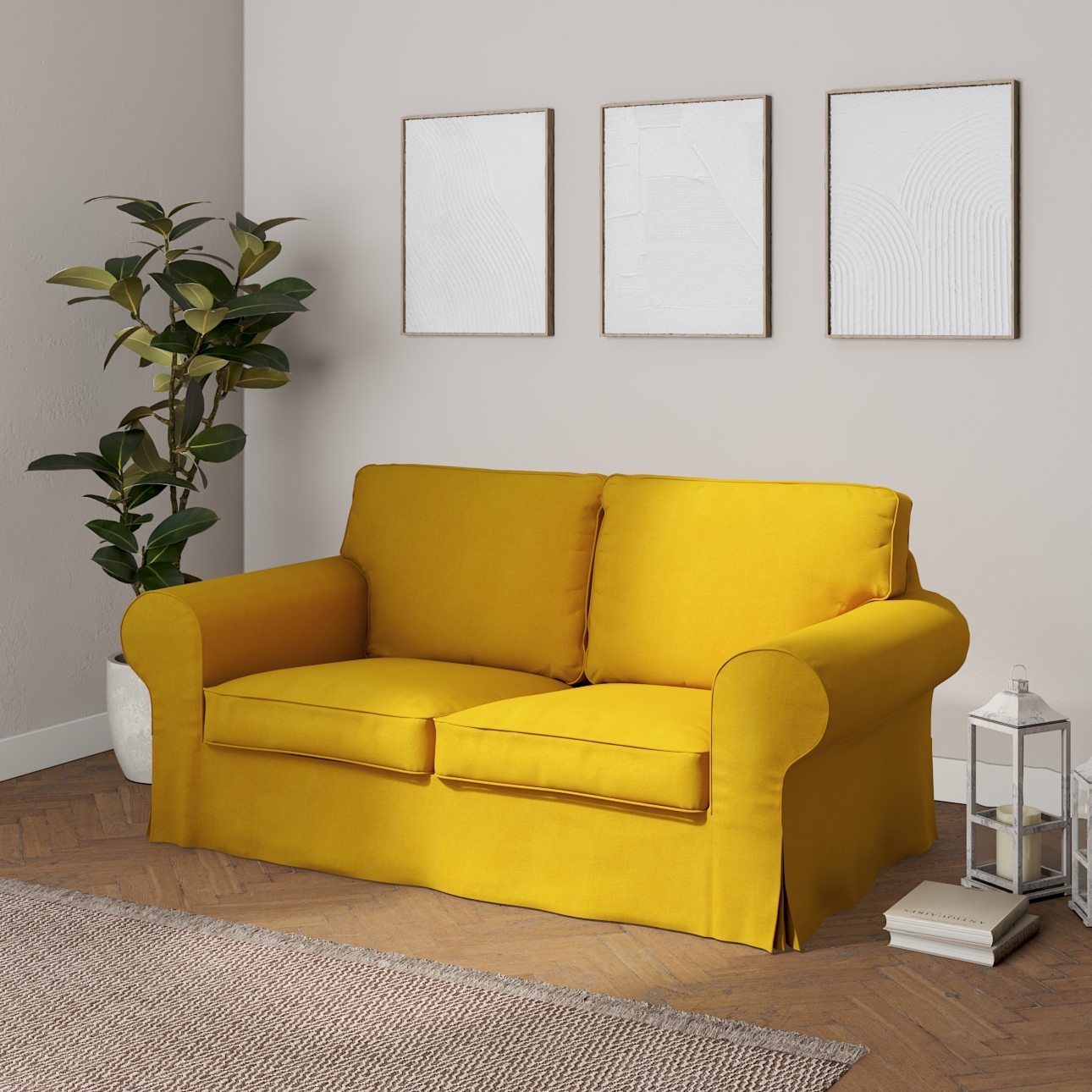 Bezug für Ektorp 2-Sitzer Sofa nicht ausklappbar, senffarbe, Sofabezug für günstig online kaufen