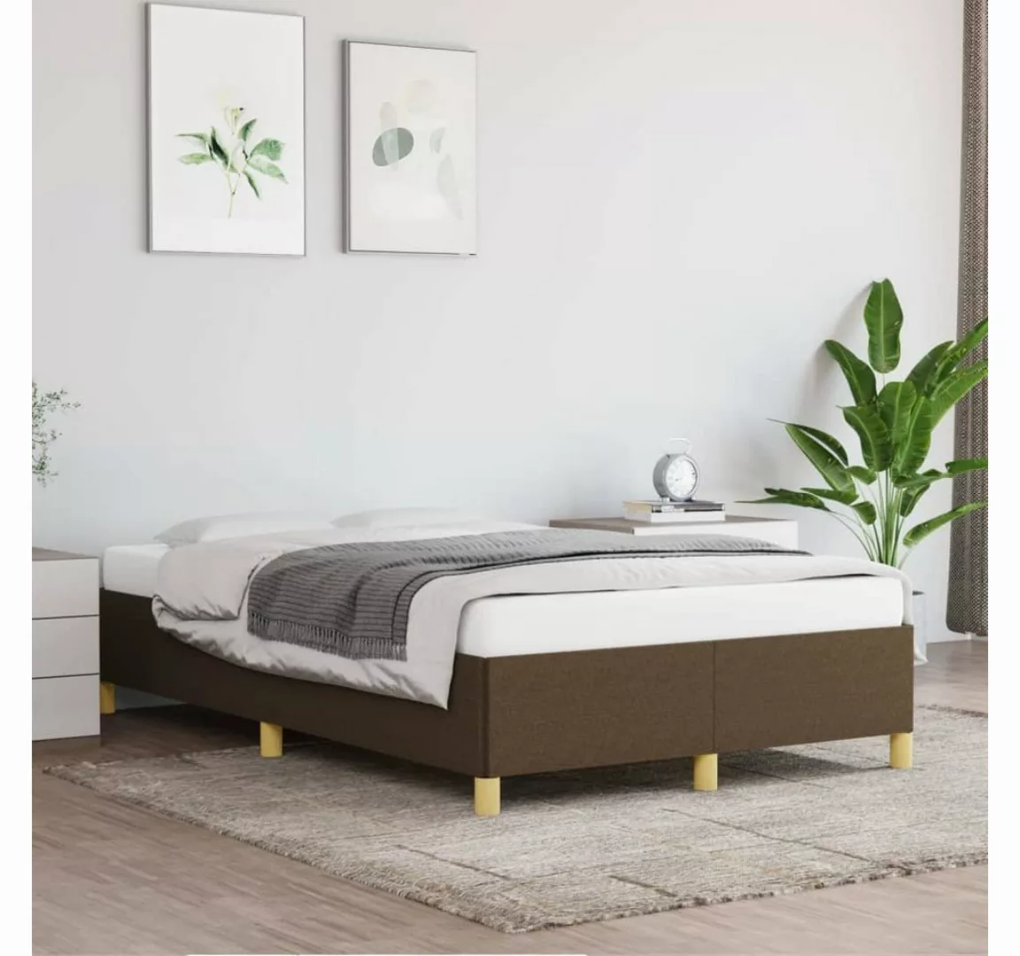 furnicato Bett Bettgestell Dunkelbraun 120x200 cm Stoff günstig online kaufen