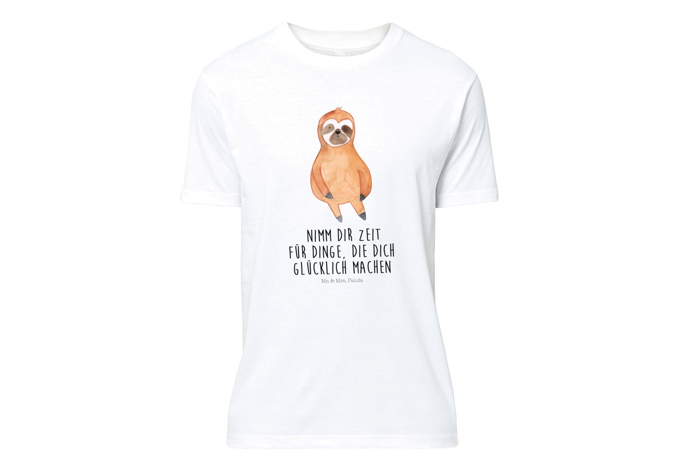 Mr. & Mrs. Panda T-Shirt Faultier Zufrieden - Weiß - Geschenk, Faultier Ges günstig online kaufen