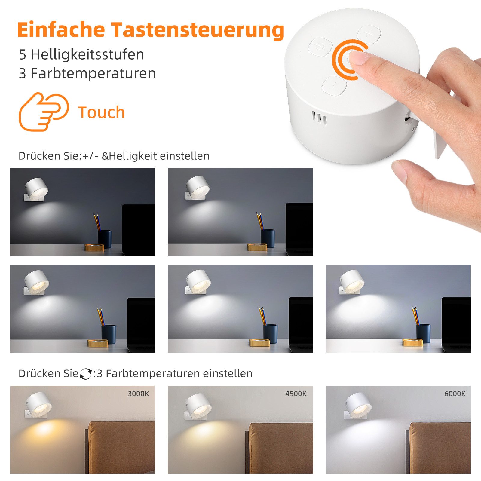 PRIISF LED Wandleuchte Leselampe innen Wandlampe günstig online kaufen