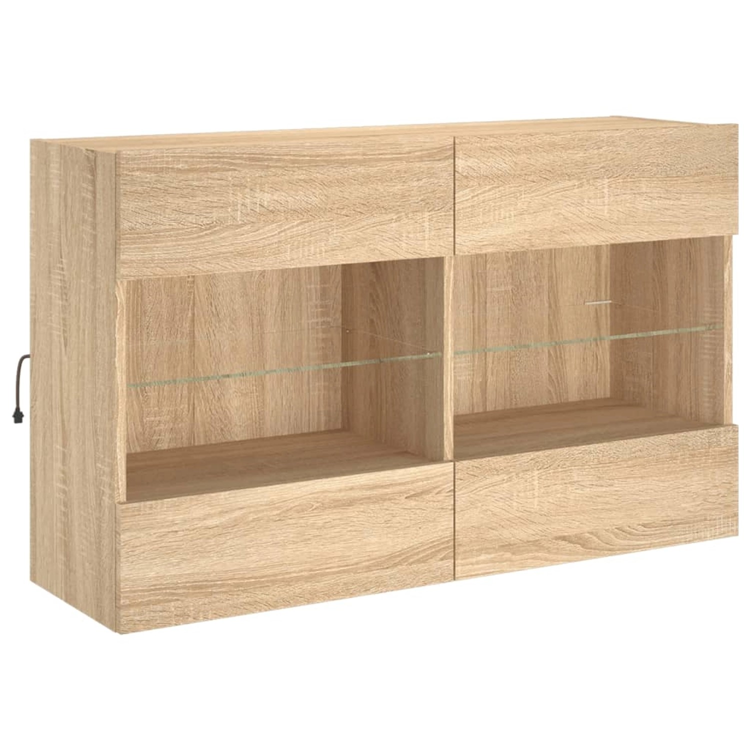 VidaXL TV-Wandschrank mit LED-Leuchten Sonoma-Eiche 98,5x30x60,5 cm günstig online kaufen