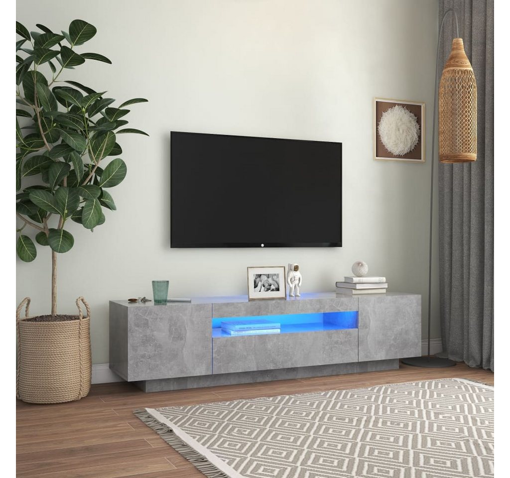 vidaXL TV-Schrank TV-Schrank mit LED Leuchten Betongrau 160x35x40 cm Lowboa günstig online kaufen