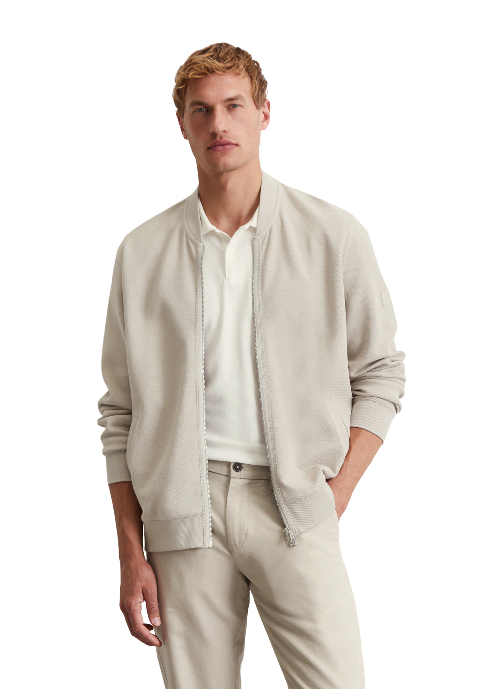 Marc OPolo Sweatjacke "aus Bio-Baumwolle mit Struktur" günstig online kaufen