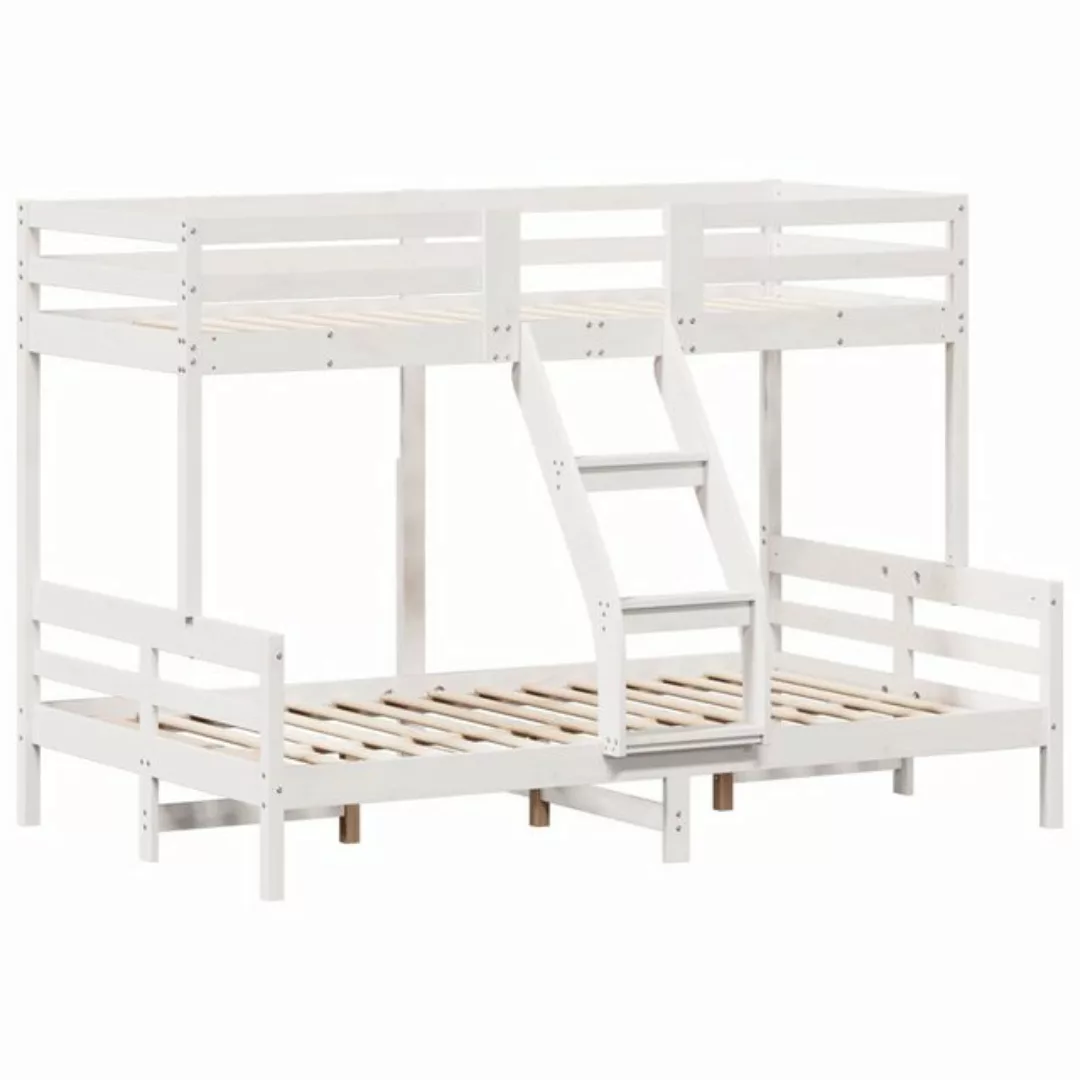 vidaXL Bett Etagenbett 80x200/120x200 cm Weiß Massivholz Kiefer günstig online kaufen