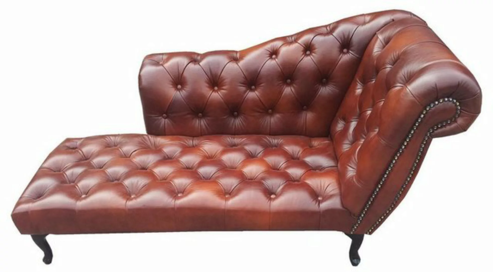 Casa Padrino Chesterfield-Sofa Chesterfield Chaiselongue / Recamiere Echt L günstig online kaufen