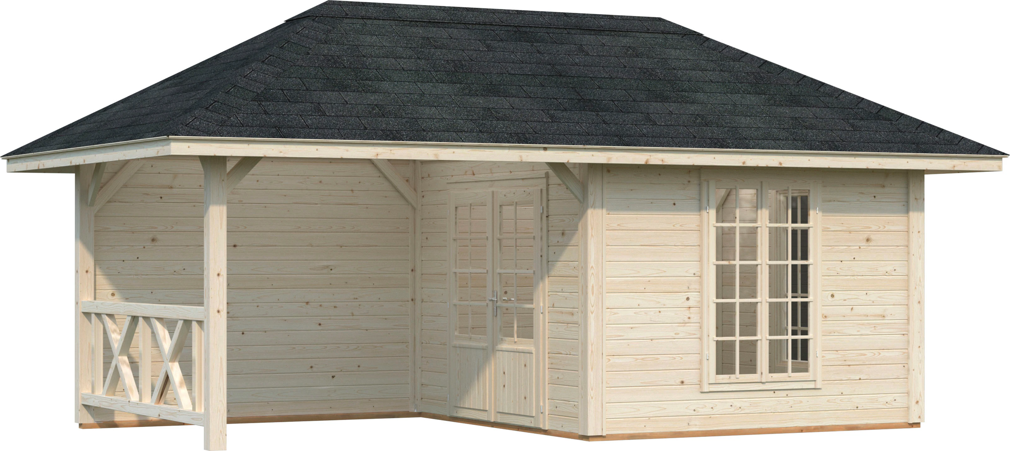 Palmako Holzpavillon "Bianca 16,6 m² Set 8", BxTxH: 588x300x323 cm günstig online kaufen