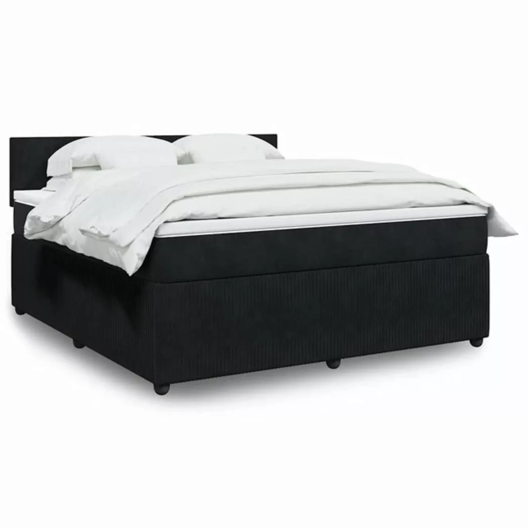 vidaXL Boxspringbett, Boxspringbett mit Matratze Schwarz 180x200 cm Samt günstig online kaufen