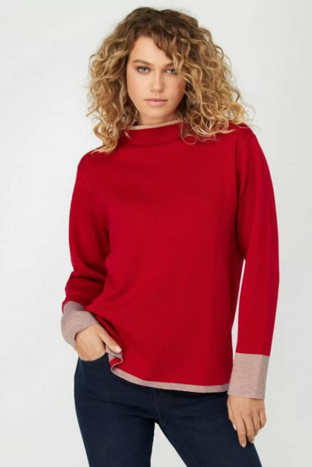 Gina Laura Strickpullover Pullover Doubleface-Strick Stehkragen Langarm günstig online kaufen