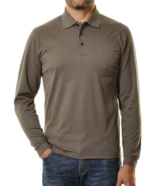 RAGMAN Langarm-Poloshirt Polo button fineliner LS günstig online kaufen