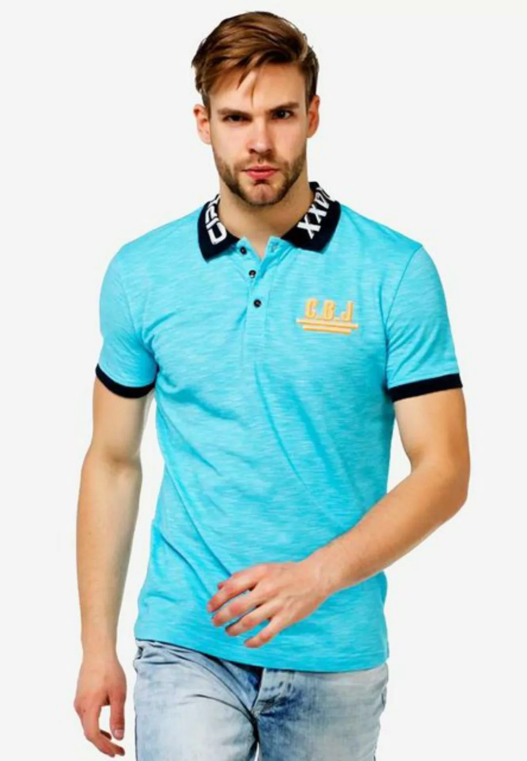 Cipo & Baxx Poloshirt mit Logodruck am Kragen günstig online kaufen