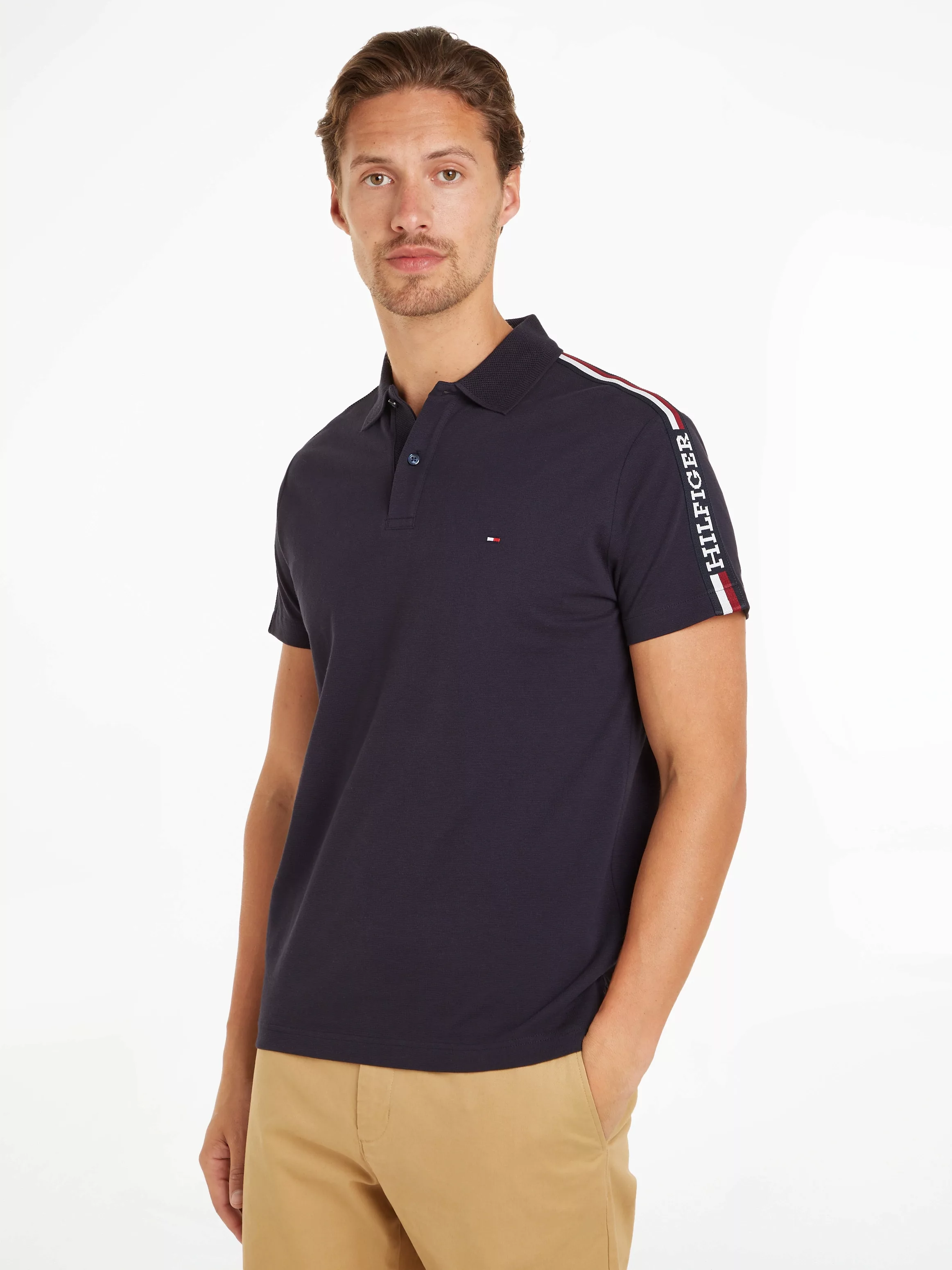 Tommy Hilfiger Poloshirt GLOBAL STRIPE MONOTYPE REG POLO mit Logostickerei günstig online kaufen