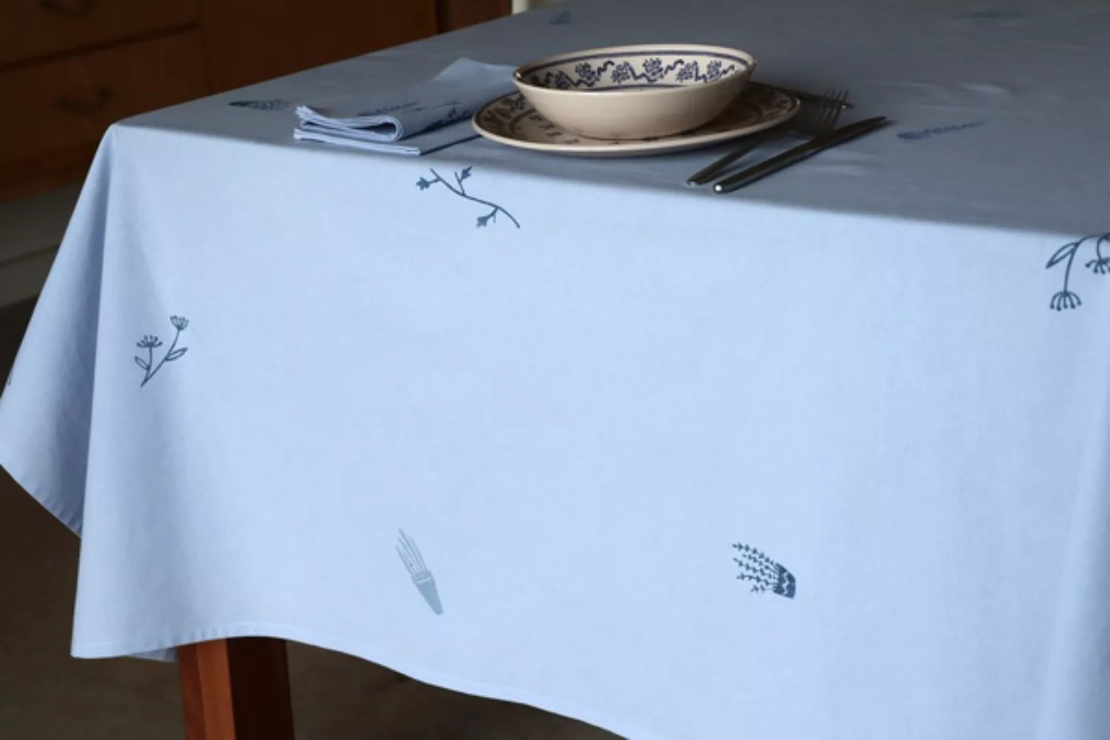 Tischdecke "Zimmerpflanzen" Handbedruckt günstig online kaufen