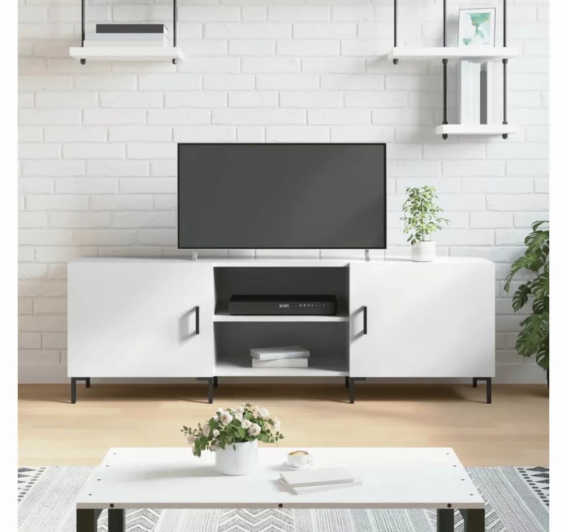 vidaXL TV-Schrank TV-Schrank Hochglanz-Weiß 150x30x50 cm Holzwerkstoff günstig online kaufen