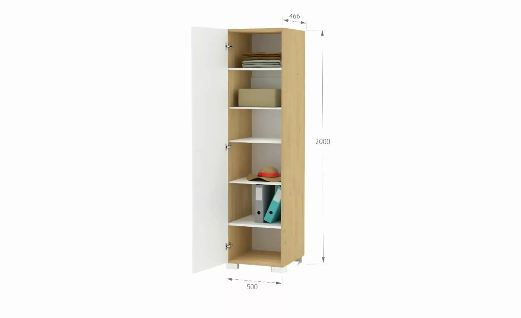 Kleiderschrank  Uni Oak ¦ holzfarben ¦ Maße (cm): B: 50 H: 200 Schränke > K günstig online kaufen