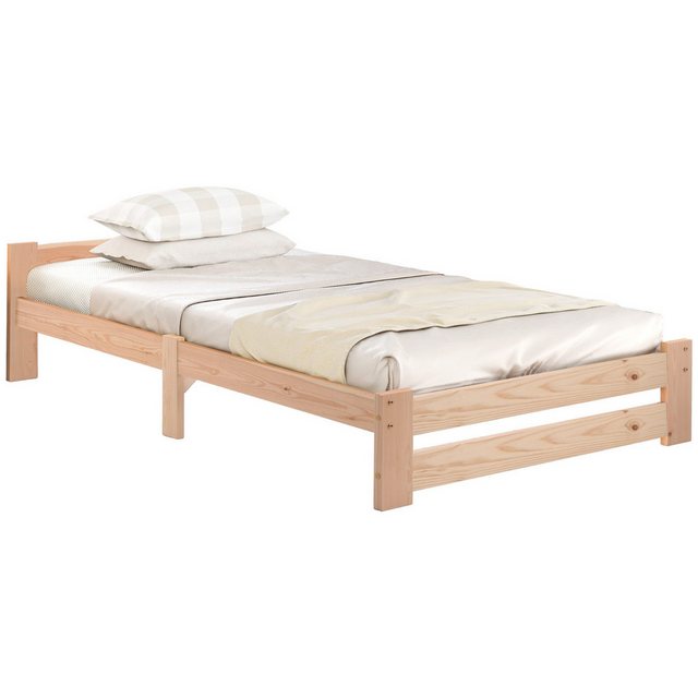 KoDise Bett Massivholzbett mit Kopfteil, Lattenrost, Naturholz 200x90cm (mi günstig online kaufen