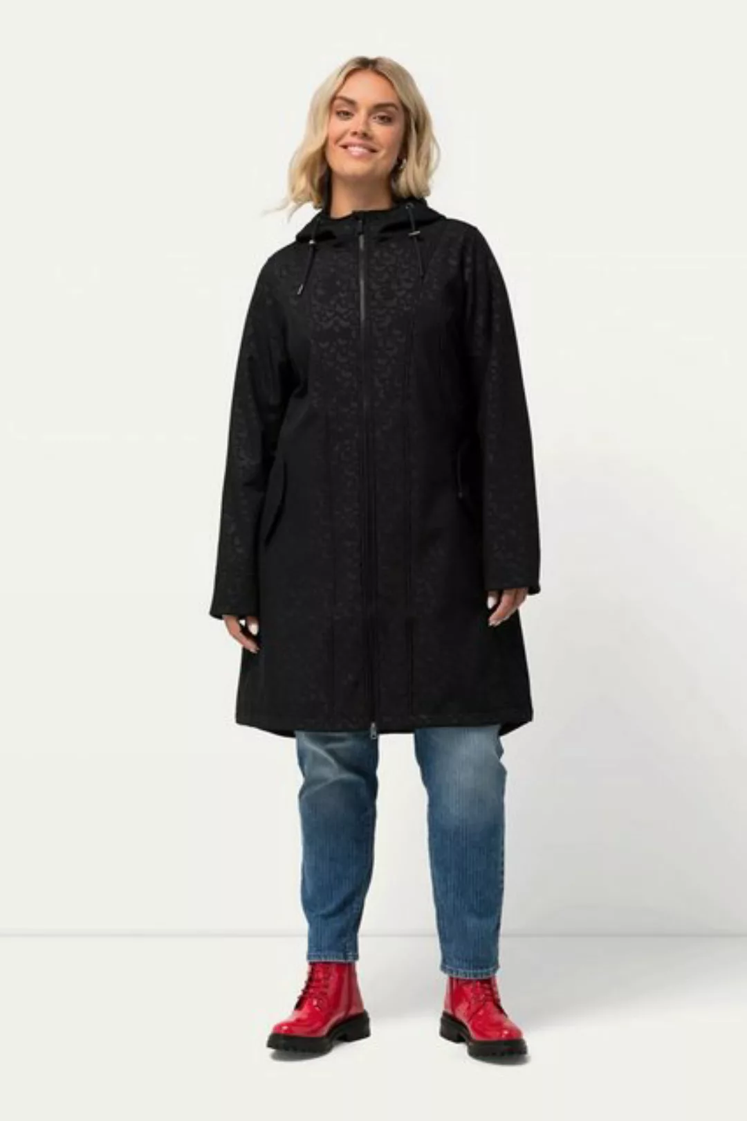 Ulla Popken Softshelljacke HYPRAR Softshell-Longjacke wasserabweisend Kapuz günstig online kaufen