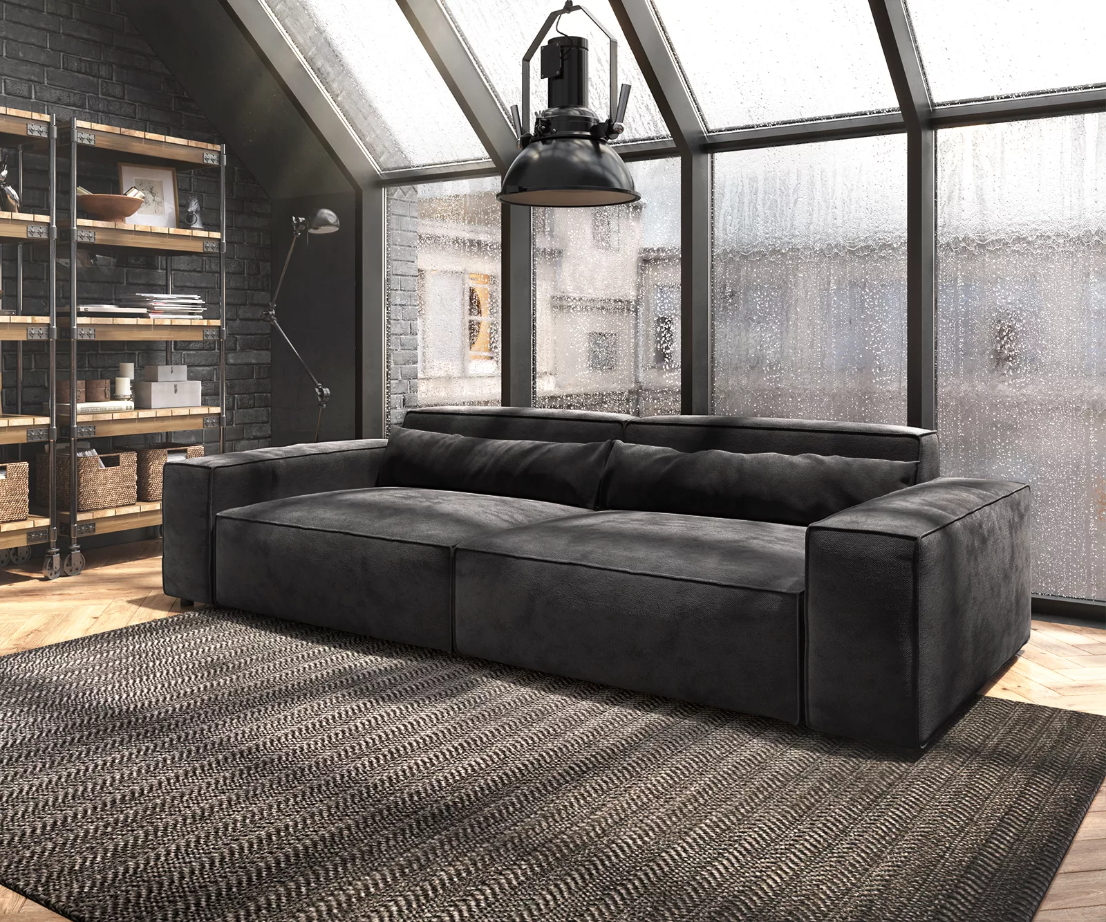 DELIFE Big-Sofa Sirpio, XL Bouclé Creme-Weiß 270x130 cm günstig online kaufen