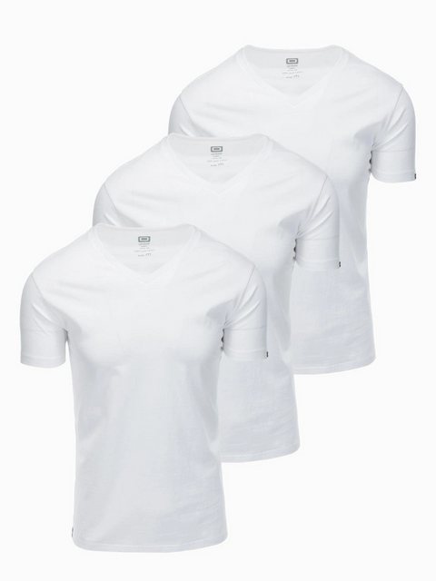 OMBRE T-Shirt 3er Set T-Shirt mit V-Ausschnitt aus Baumwolle günstig online kaufen