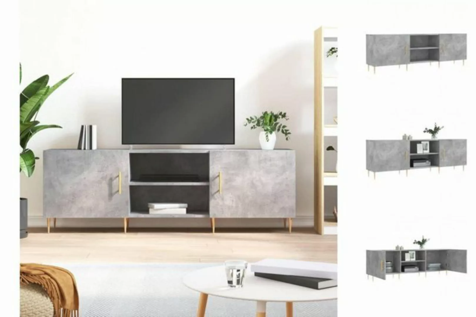 vidaXL TV-Schrank TV-Schrank Betongrau 150x30x50 cm Holzwerkstoff günstig online kaufen