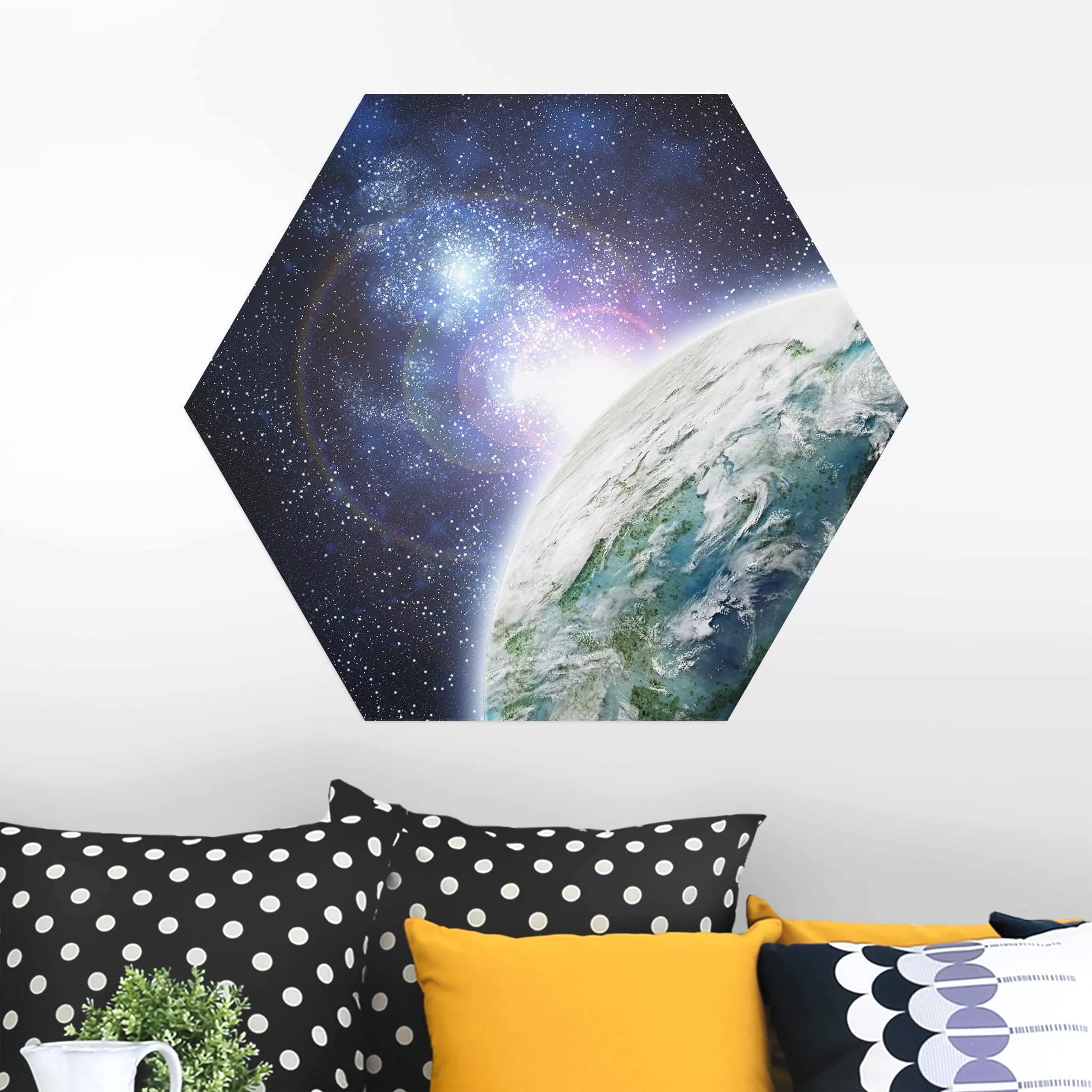 Hexagon-Alu-Dibond Bild Galaxy Light günstig online kaufen