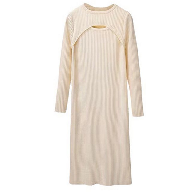 KIKI A-Linien-Kleid Weißes Strickkleid mit Unterteil A-Linien-Kleid günstig online kaufen